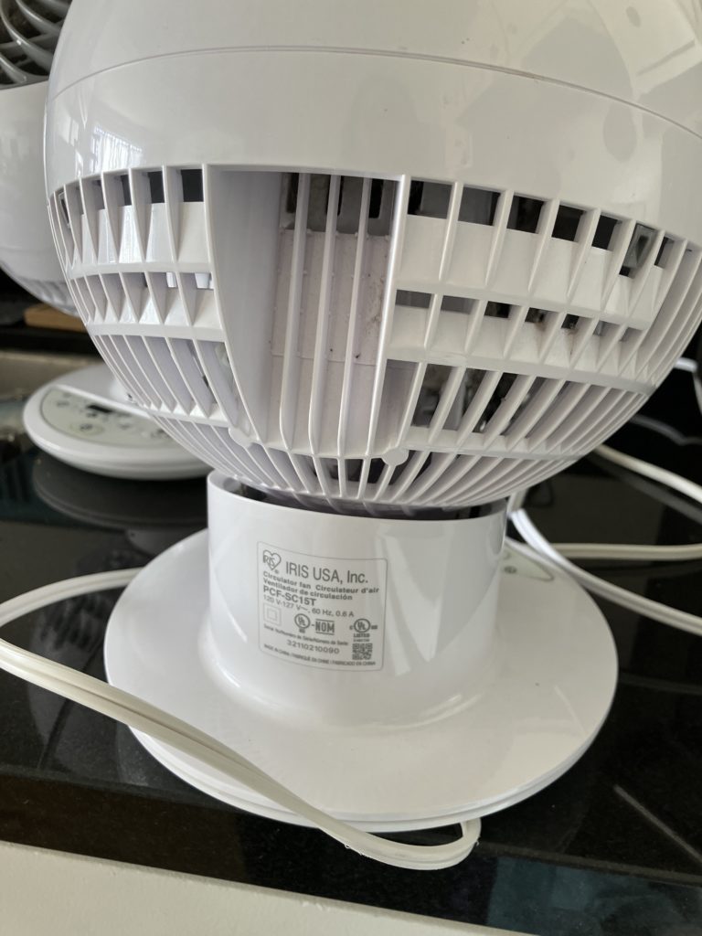 White Woozoo fan, label, product identication label